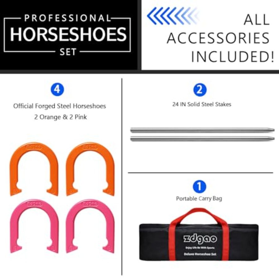 Backyard and beach outdoor gam - Horseshoe Game Set review and price
